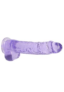 REALROCK dildo żelowe realistyczne – 23 cm, fioletowe, z jądrami i przyssawką - 6