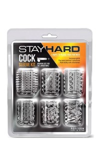 Stay Hard Cock Sleeve Kit nakładka na penisa – teksturowana, 6 szt. - 1