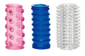 Nakładka na penisa teksturowana – TPE, 4,5 cm, zestaw 3 szt. - 2