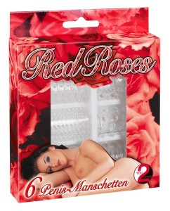 Red Roses Penis Ring Set nakładka na penisa – teksturowana, 6 szt. - 1