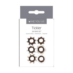 Tickler pierścień erekcyjny teksturowany – zestaw 6 sztuk, dymny - 3