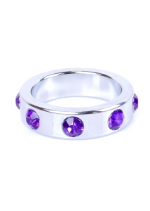 Pierścień-Metal pierścień erekcyjny z diamentami i stalą nierdzewną - 4