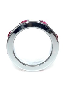 Pierścień-Metal pierścień erekcyjny stal nierdzewna – różowe diamenty - 2