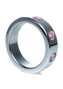 Pierścień-Metal pierścień erekcyjny z diamentami – stal nierdzewna - 1