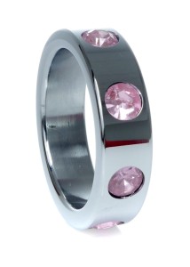 Pierścień-Metal pierścień erekcyjny z diamentami – stal nierdzewna - 3