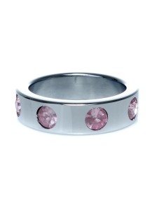 Pierścień-Metal pierścień erekcyjny z diamentami – stal nierdzewna - 4