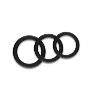 Triple Black pierścień erekcyjny silikonowy – czarny, 3 rozmiary - 4