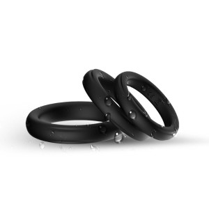 Triple Black pierścień erekcyjny silikonowy – czarny, 3 rozmiary - 5
