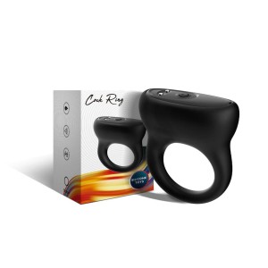 Oring Black pierścień wibrujący z 9 funkcjami i silikonem - 2