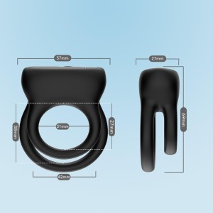 Dualo Black pierścień wibrujący z 9 funkcjami i akumulatorem USB - 5