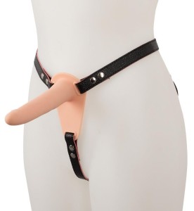 Strap-on z wibracjami – regulowana uprząż, silikonowy, 15 cm - 3