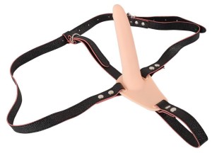 Strap-on z wibracjami – regulowana uprząż, silikonowy, 15 cm - 5