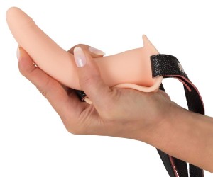 Strap-on z wibracjami – regulowana uprząż, silikonowy, 15 cm - 7