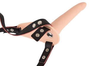 Strap-on z wibracjami – regulowana uprząż, silikonowy, 15 cm - 9