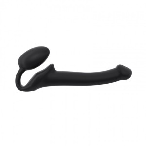 Strap-on bezpaskowy – silikonowy, regulowany, czarny, punkt G - 2
