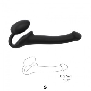 Strap-on bezpaskowy – silikonowy, regulowany, czarny, punkt G - 4