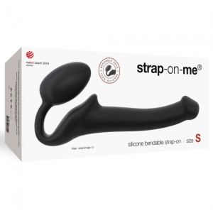 Strap-on bezpaskowy – silikonowy, regulowany, czarny, punkt G - 5