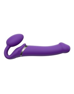 Strap-on wibrujący z pilotem – silikonowy, wodoodporny, L, fioletowy - 1