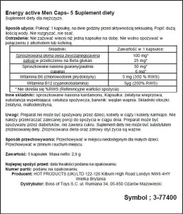 ERO Men Energy tabletki na potencję – dłuższa erekcja, 5 sztuk - 2