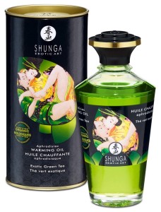 Shunga Warming Oil Green Tea olejek do masażu – rozgrzewający, 100 ml - 1