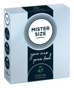 Mister Size 47 mm prezerwatywa – wegańska, cienka, 3 sztuki - 1