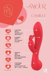 DreamToys Amour Duo Camille wibrator króliczek – silikonowy, IPX6 - 4