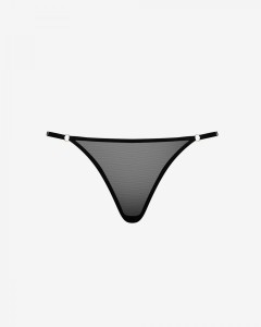 Promees Ginny Black majtki – stringi, przezroczyste, czarne, S/M - 2