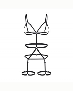 Vanessa harness – elastyczny, czarny, na całe ciało - 2
