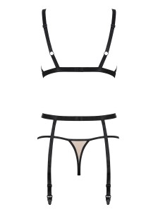 Obsessive Nudelia komplet bielizny – z pasem do pończoch, S/M - 7