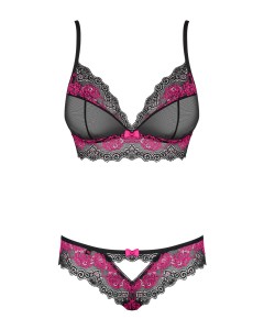Obsessive Tulia komplet bielizny – koronkowy, 2‑częściowy, S/M - 1