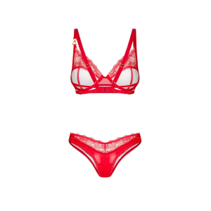 Obsessive Aliosa komplet bielizny – czerwony, z fiszbinami, L/XL - 2