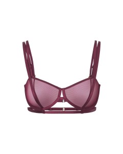 Promees Vivien Burgundy biustonosz – siateczkowy, z fiszbinami, M/L - 1