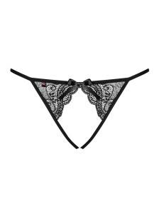 Obsessive Miamor majtki – koronkowe, otwarty krok, czarne, S/M - 4