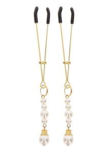 Taboom Tweezers With Pearls klamerki na sutki regulowane – złote - 1