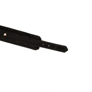 Liebe Seele Boudoir Amor kajdanki skórzane – czarne, złote okucia - 6