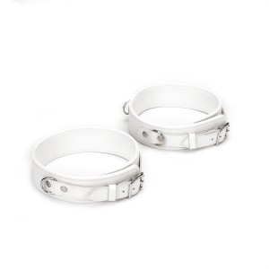 Liebe Seele Fuji White Thigh Cuffs kajdanki wyściełane – białe - 1