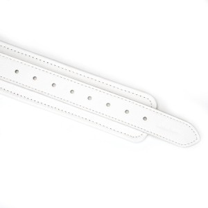 Liebe Seele Fuji White Thigh Cuffs kajdanki skórzane – na uda - 6